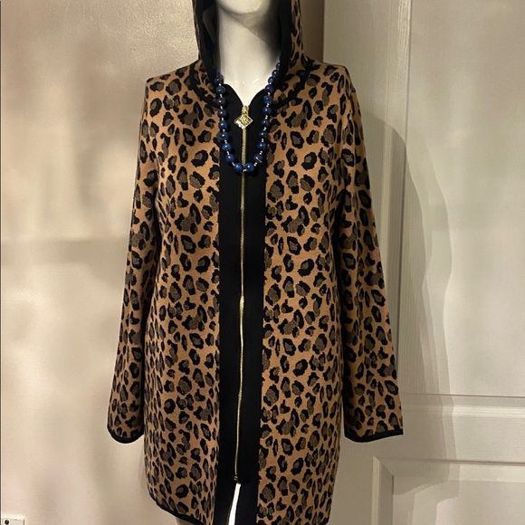 Leopard Print Hooded Jacket L - Picture 4 of 11